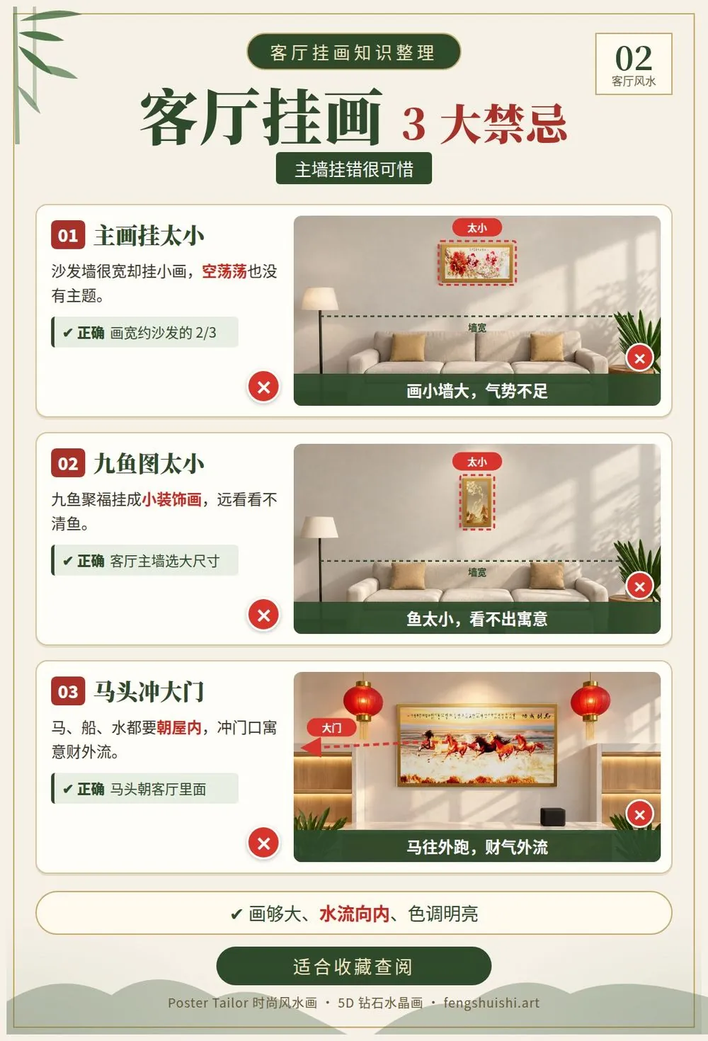 客厅挂画 3 大禁忌 水流冲大门 沙发背后挂猛兽 挂太低碰到头