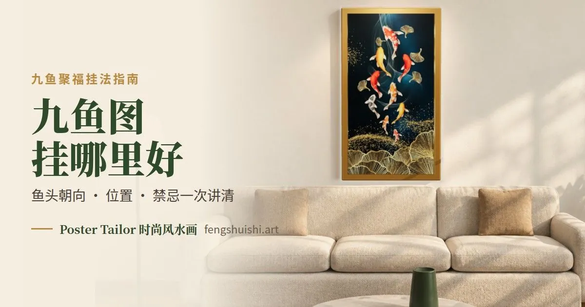 九鱼图挂哪里最好？鱼头朝向、位置与禁忌一次讲清