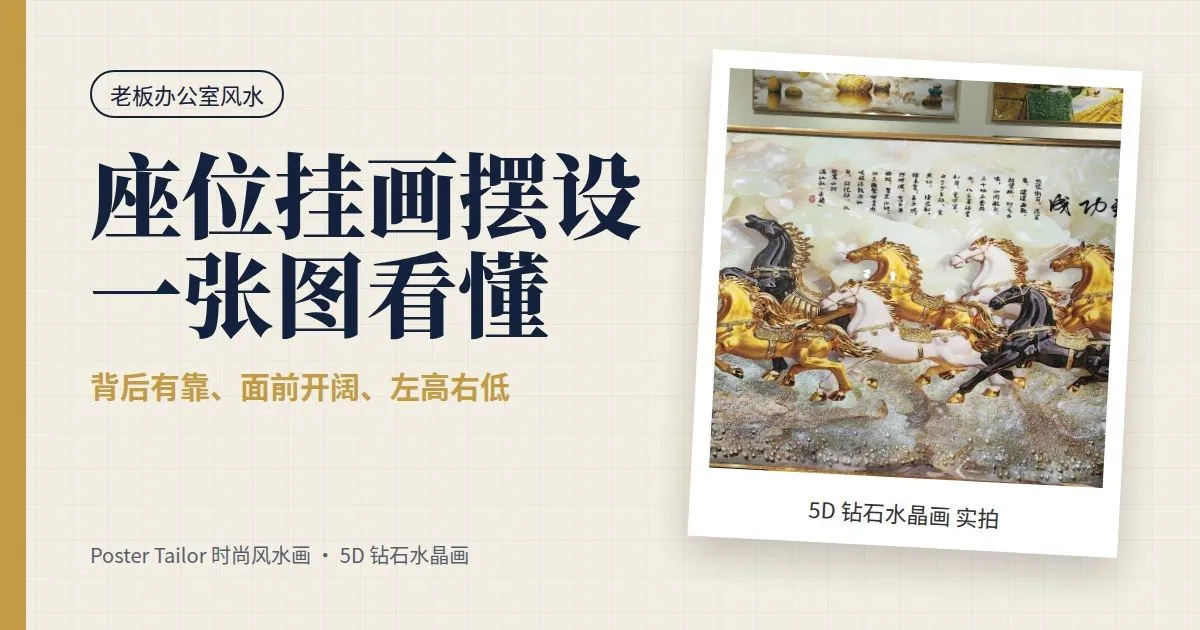 老板办公室风水布局：座位、挂画、摆设一张图看懂