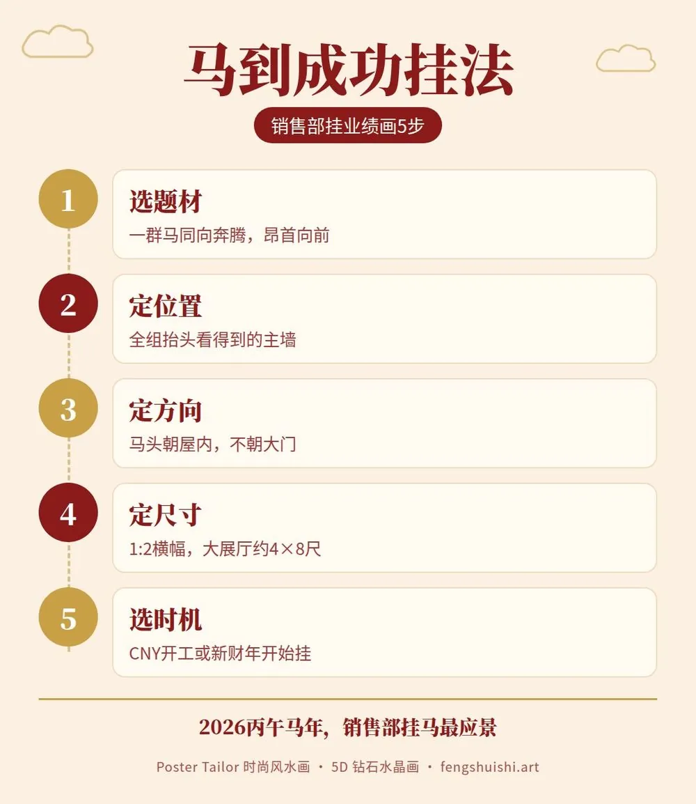 销售部挂什么画 马到成功挂画 5 步 选题材 定位置 定方向 定尺寸 选日子