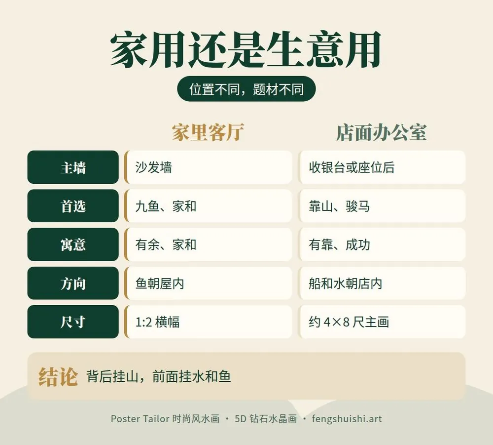 风水画怎么选 家用与生意用风水画对比 题材 位置 尺寸