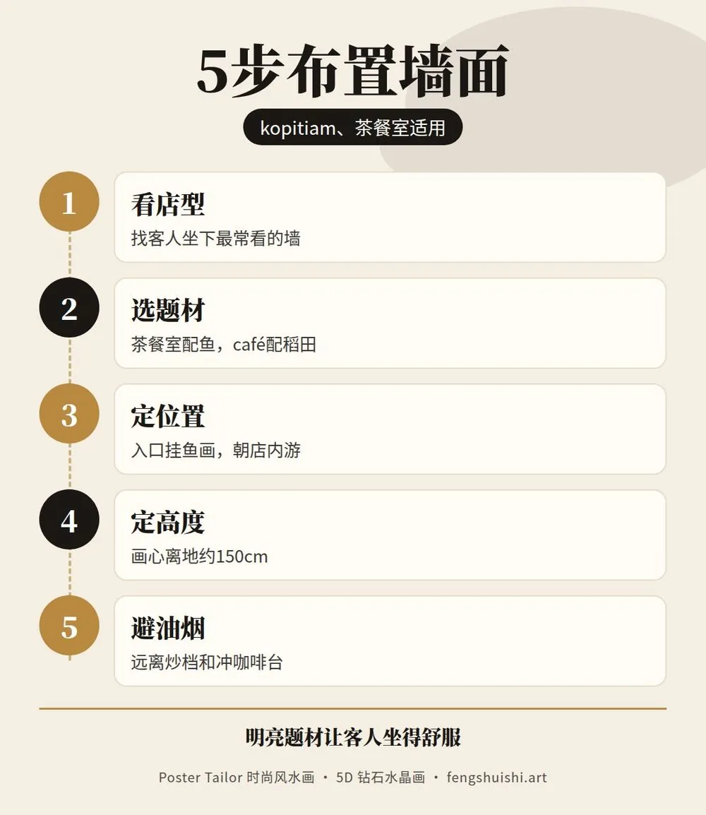 咖啡店挂什么画 5 步布置墙面 看店型 选题材 定位置 定高度 避油烟